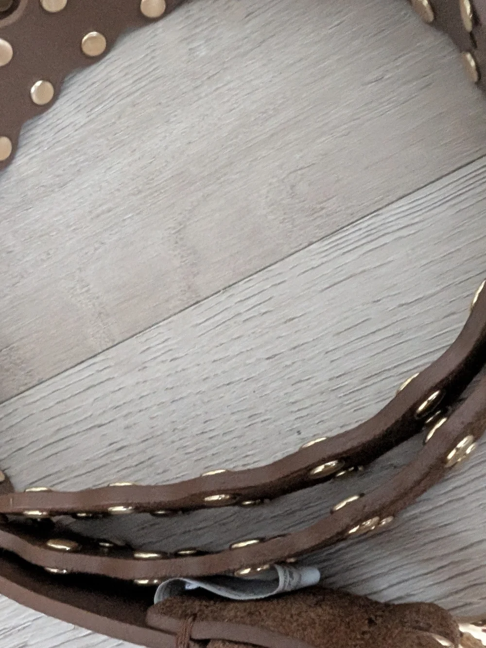 Madewell Brown Suede Belt with Gold-Tone Rounded Buckle